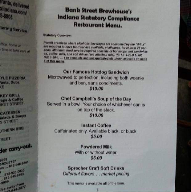 Our local bar is required to serve food as part of their liquor license.