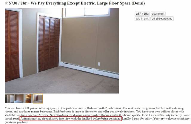 Well, I guess since the landlord pays for utility.