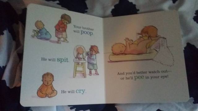Having a baby boy soon and got this book for my 3 year old daughter. It doesn't sugar coat things.