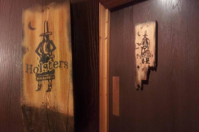 I found these bathroom signs at a pizza place in Montana...