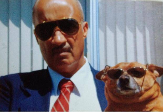 My dad didn't want us to get a dog at first. I found this picture in his room.