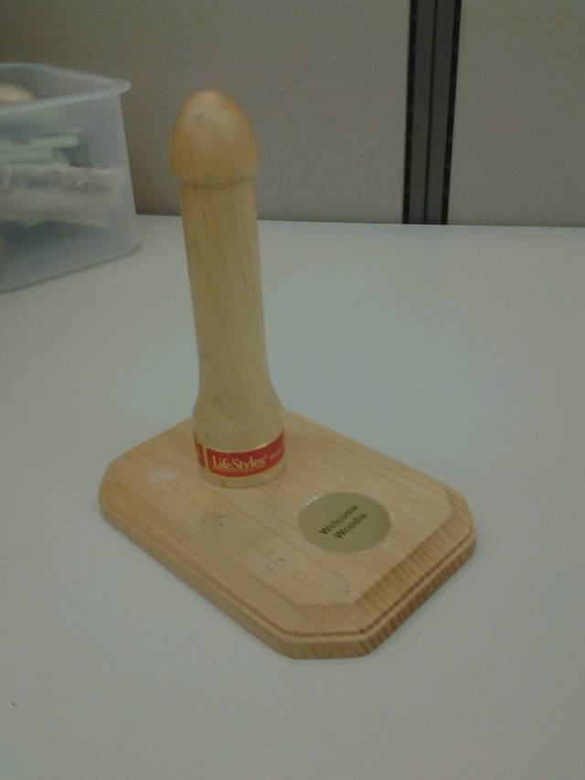 My friend started a job at Planned Parenthood. This was her welcome aboard gift.
