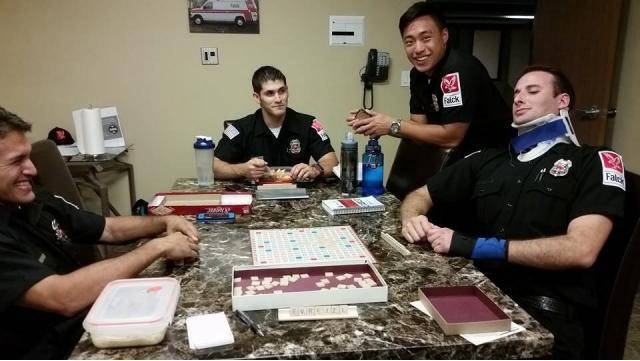 My cousin works as an EMT. If you misspell a word you have to wear the C-Collar until the next person messes up