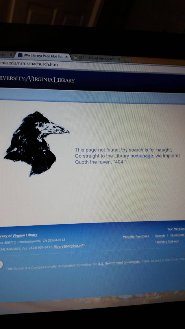 University of Virginias 404 page