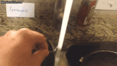 what washing a spoon on a fast flowing tap feels like