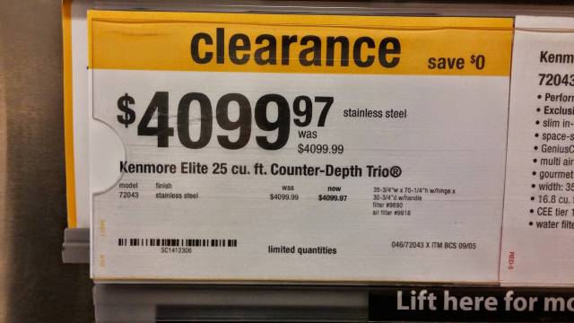 I can finally afford the fridge I want now that it's on clearance.