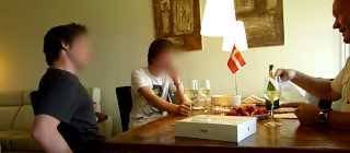 Dad tells his sons that he has won 15 million Danish Kroner.