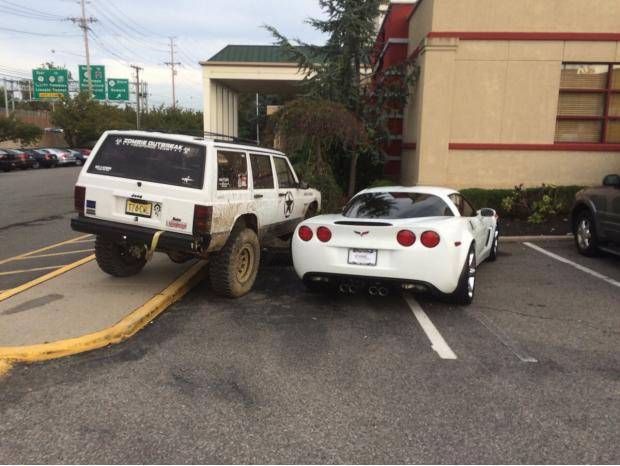 Guy in corvette parks like an assh*le. Then I come along...