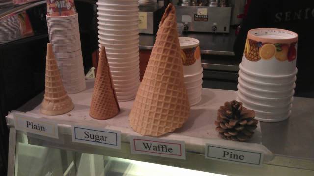 I'll have 2 scoops of vanilla on pine, please!