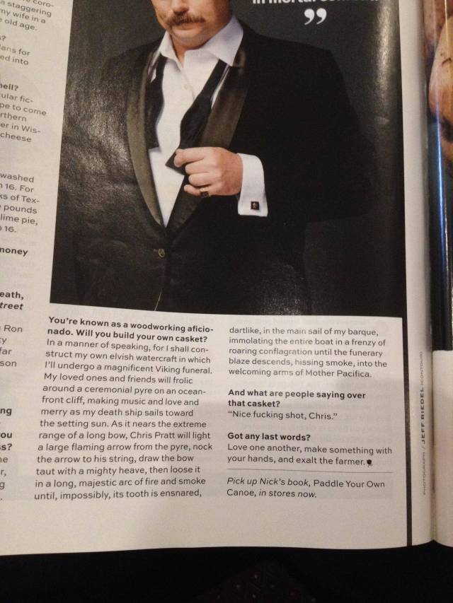 Nick Offerman was asked 