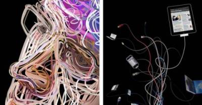 Complex Illustrations Formed Using Tangles Of Colored Wires...