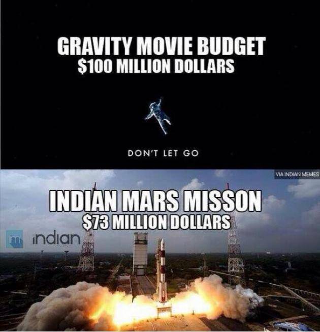 It’s funny how a space mission is cheaper than a movie