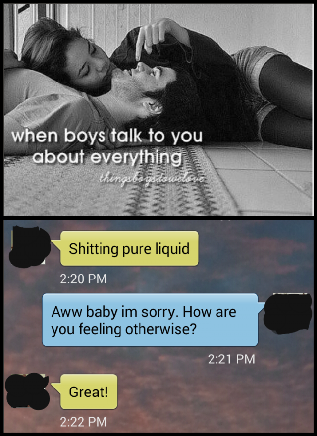 Sometimes we are too comfortable with each other...
