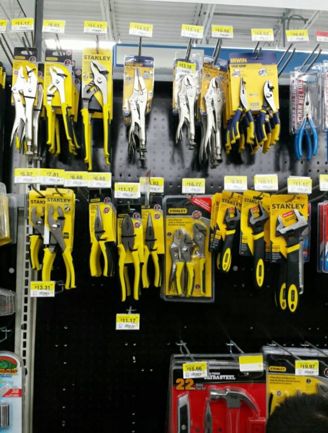 Now I know how guys feel when their women send them to the store to get pads/tampons. My husband sent me to get pliers.