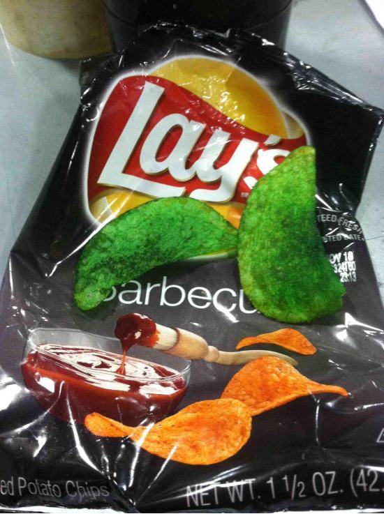 these chips were dyed incorrectly