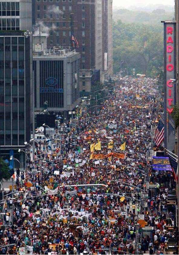 300,000 People marched in New York City against climate change.