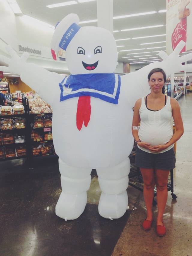Took my pregnant BFF's picture at the grocery store