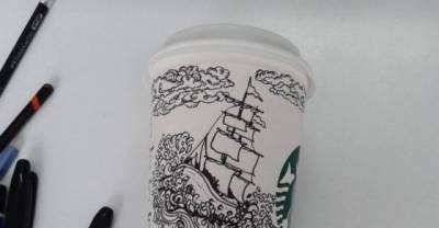 Paper Coffee Cup Art By Artist Paty Gomez Silva