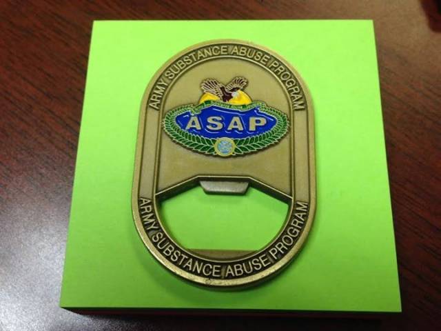 Challenge coin given to soldiers who completed the substance abuse program