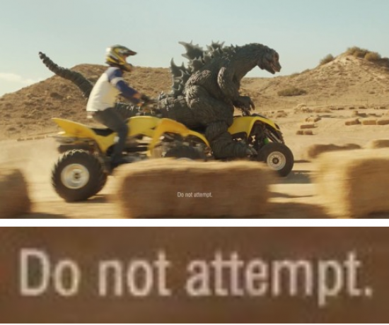 If I had the chance to race Godzilla on four-wheelers you wouldn’t be able to f*cking stop me.