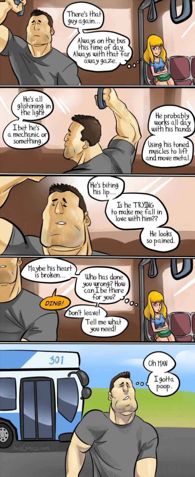 When you're checking out that guy on the bus
