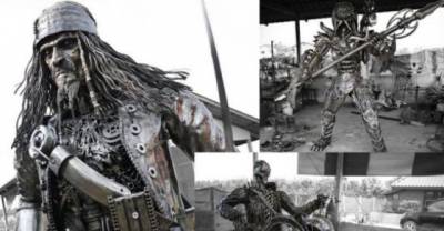 Recycled Metal Made into Steampunk Sculptures