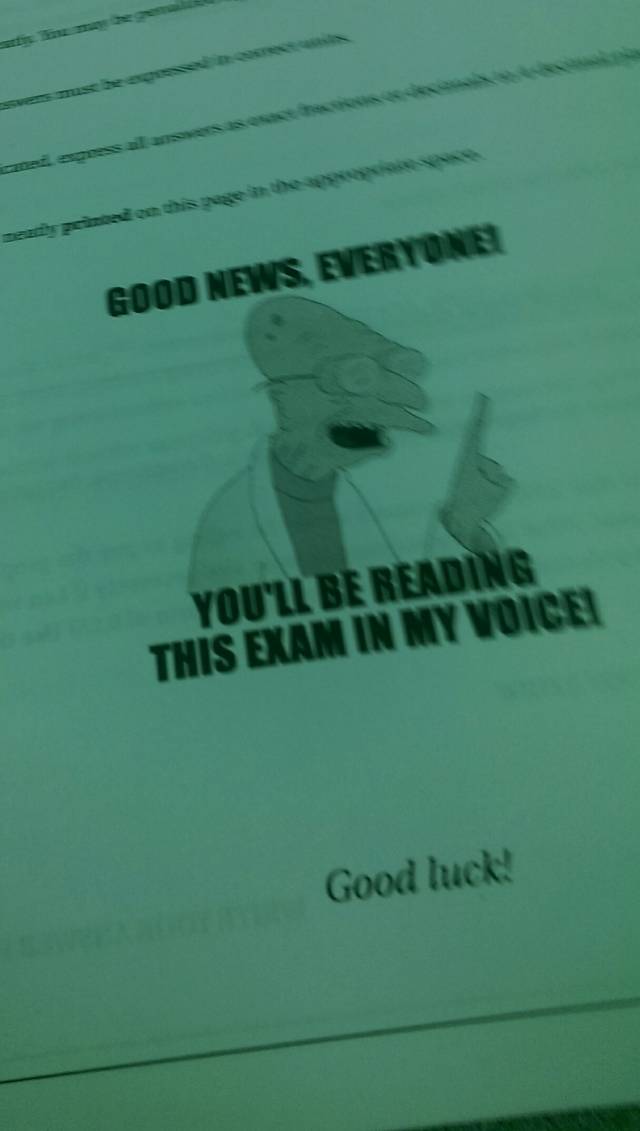 This was on one of my final exams