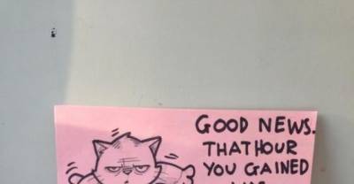 Someone Has Been Leaving Cute Motivational Post-It Notes On The Train