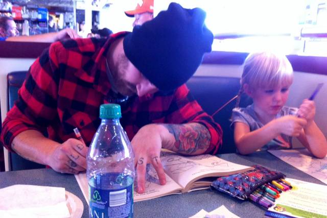 I don't care how old you are, when your little girl wants you to color with her you color with her