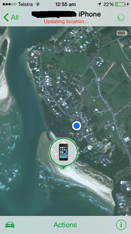 Dad got drunk and disappeared from the New Years Eve party, Find My iPhone found him passed out at the beach