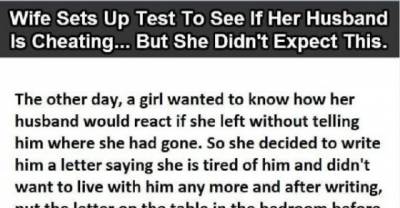 A cheating test by wife turns on its head... when her husband did that