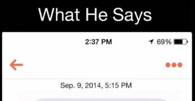 What He Says VS What He Means ON TINDER