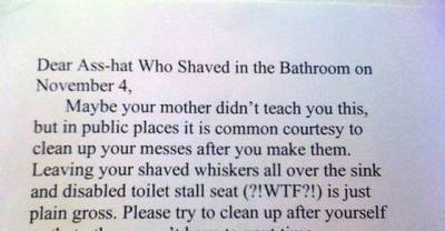 Passive Aggressive Notes You Would Only Find In The Bathroom