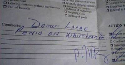 18 Ridiculous Detention Notes That Will Show KIds Can Be As*Hole Sometimes