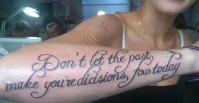 When Your Tattoo Artist Doesn't Use Spellcheck Permanent Hilarity Ensues!