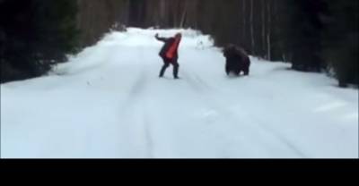 OMG! Bears Runs Away After Swedish Guy Frightens Him
