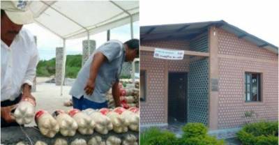 Man Builds An Amazing House With Recycled Plastic Bottles