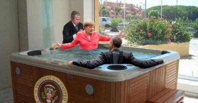 Top Hilarious Memes Of Angela Merkel Speaking To Barack Obama In Front Of Stunning Alpine