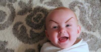 Drawn On Eyebrows Make Babies Look Hilarious
