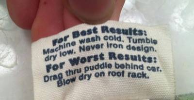 20 Ridiculously Funny Clothing Labels Part 2