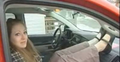 Biggest Mistake Of Her Life, She Puts Feet On Her Car Dash Board