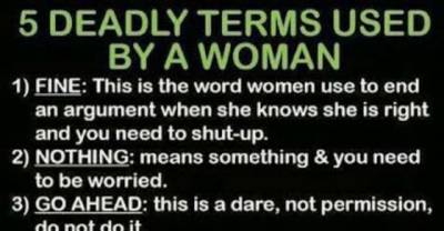 Cases Of What Women Say Vs. What They Really Mean