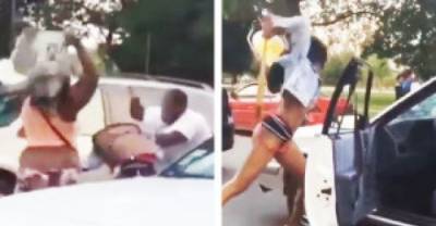 Three Women Catch The Man That Owed Them Child Support Then Beat Him With Car Seat