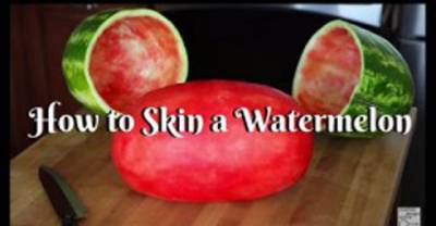 Here's How To Show Up To A Bbq With A Peeled Watermelon Like Some Kind Of Sugary Magician.