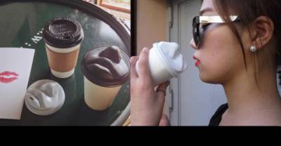 These &ldquo;Kissing&rdquo; Coffee Lids Are Going Viral In Korea