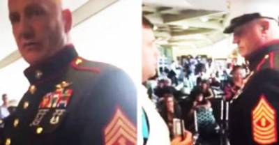 Fake Marine Called Out at Airport Then Quickly Changes His Story