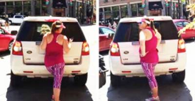 Crazy Woman Willing To Sacrifice Her Life To Save A Parking Spot