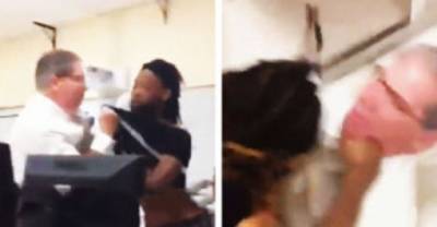 Student Wrestles Teacher After He Won&rsquo;t Let Him In Class