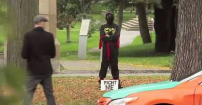 He Stood Around With A Sign That Said &ldquo;Fight Me.&rdquo; What Happens Next Will Make You Smile!