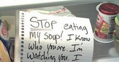14 Times People Overcame Boredom At Work By Writing Highly Obnoxious Fridge Notes.